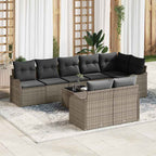 vidaXL Gartensofa-set 9 pcs Grau Poly-Rattan