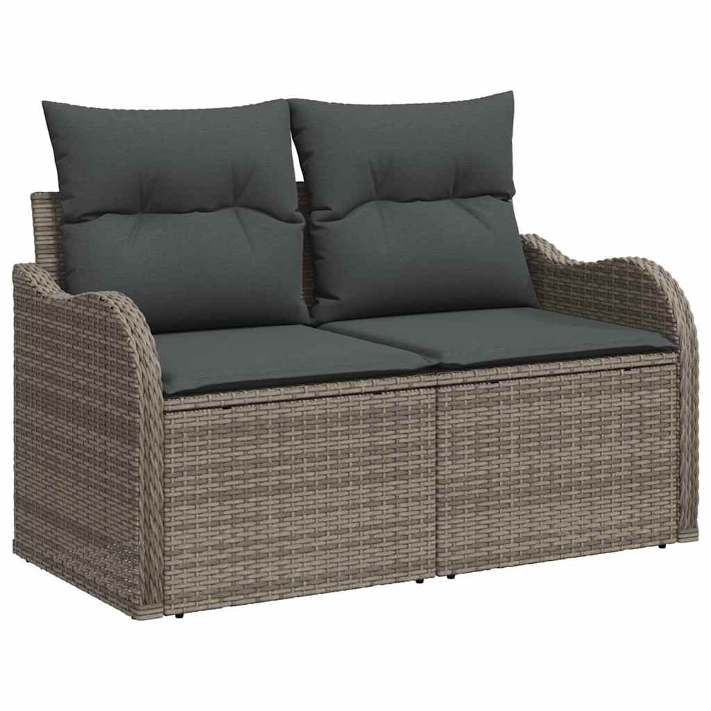 vidaXL Gartensofa-set 9 pcs Grau Poly-Rattan