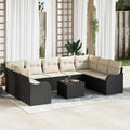 vidaXL Gartensofa-set 10 pcs Schwarz Poly-Rattan