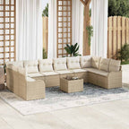 vidaXL Gartensofa-set 11 pcs Beige Poly-Rattan