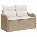 vidaXL Gartensofa-set 11 pcs Beige Poly-Rattan