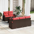 vidaXL Sofa Set mit Kissen 6 pcs Braun Polyester
