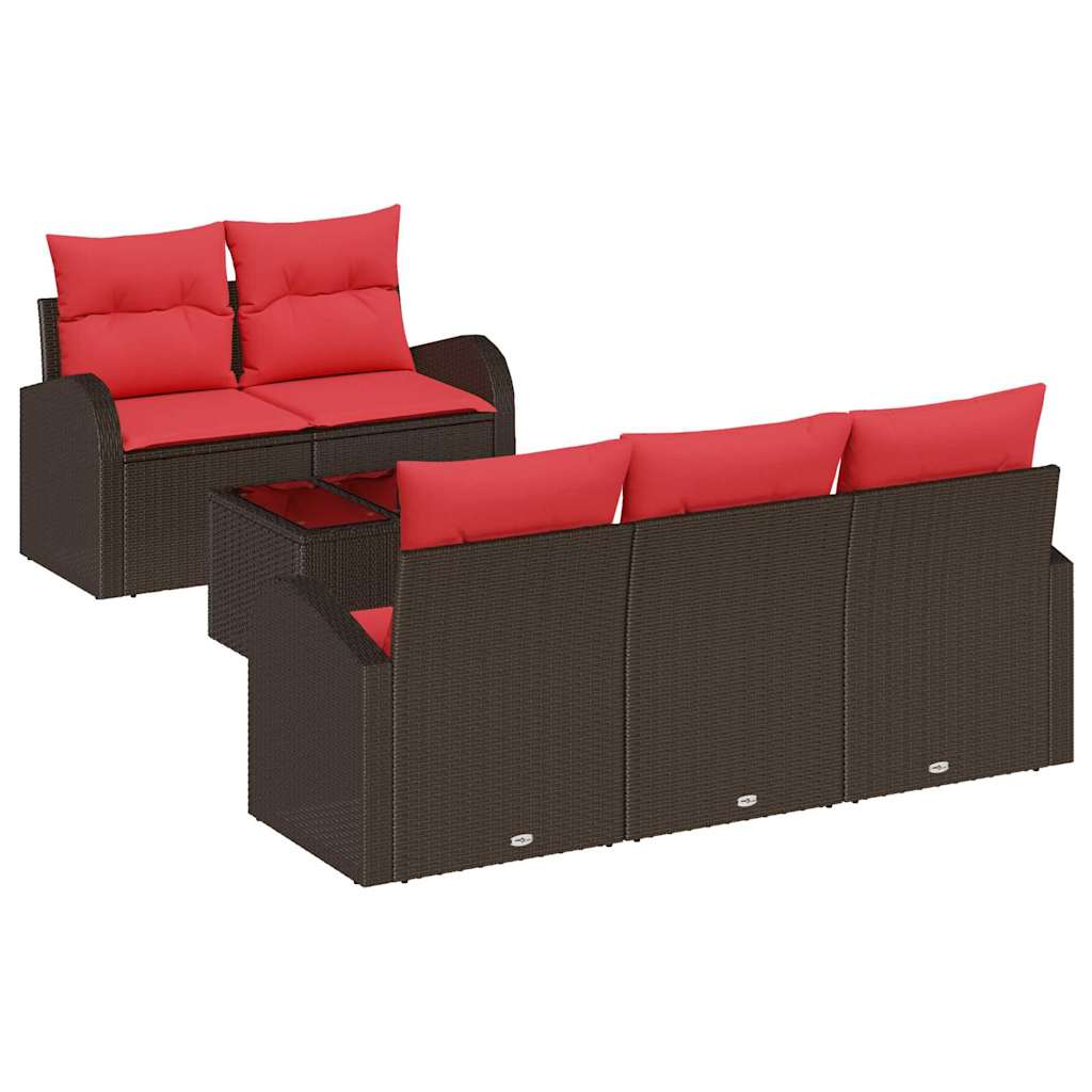 vidaXL Sofa Set mit Kissen 6 pcs Braun Polyester