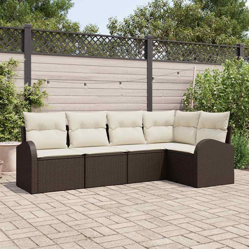 vidaXL Sofa Set mit Kissen 5 pcs Schwarz Polyester