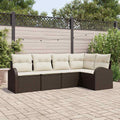 vidaXL Sofa Set mit Kissen 5 pcs Schwarz Polyester