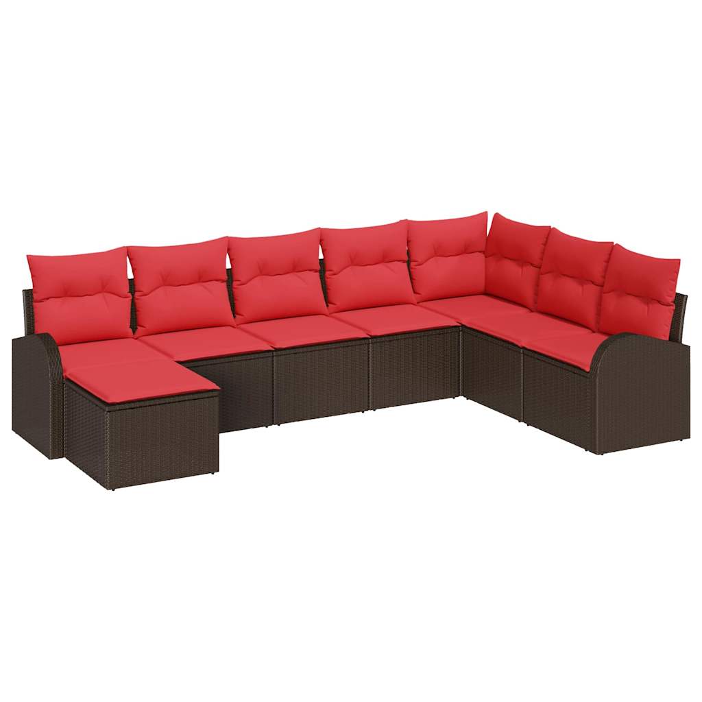 vidaXL Garten-Sofa-Set 8 pcs Braun Poly Rattan