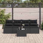 vidaXL Sofa Set 5 pcs Schwarz Poly-Rattan