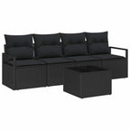 vidaXL Sofa Set 5 pcs Schwarz Poly-Rattan