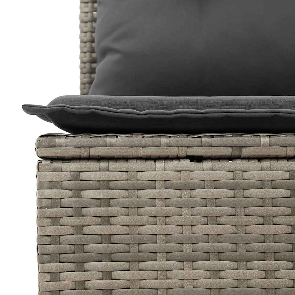 vidaXL Sofa Set mit Kissen 7 pcs Grau Poly Rattan