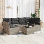 vidaXL Sofa Set 7 pcs Hellgrau und Dunkelgrau Poly-Rattan