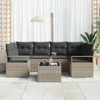 vidaXL Sofa Set 7 pcs Hellgrau und Dunkelgrau Poly-Rattan