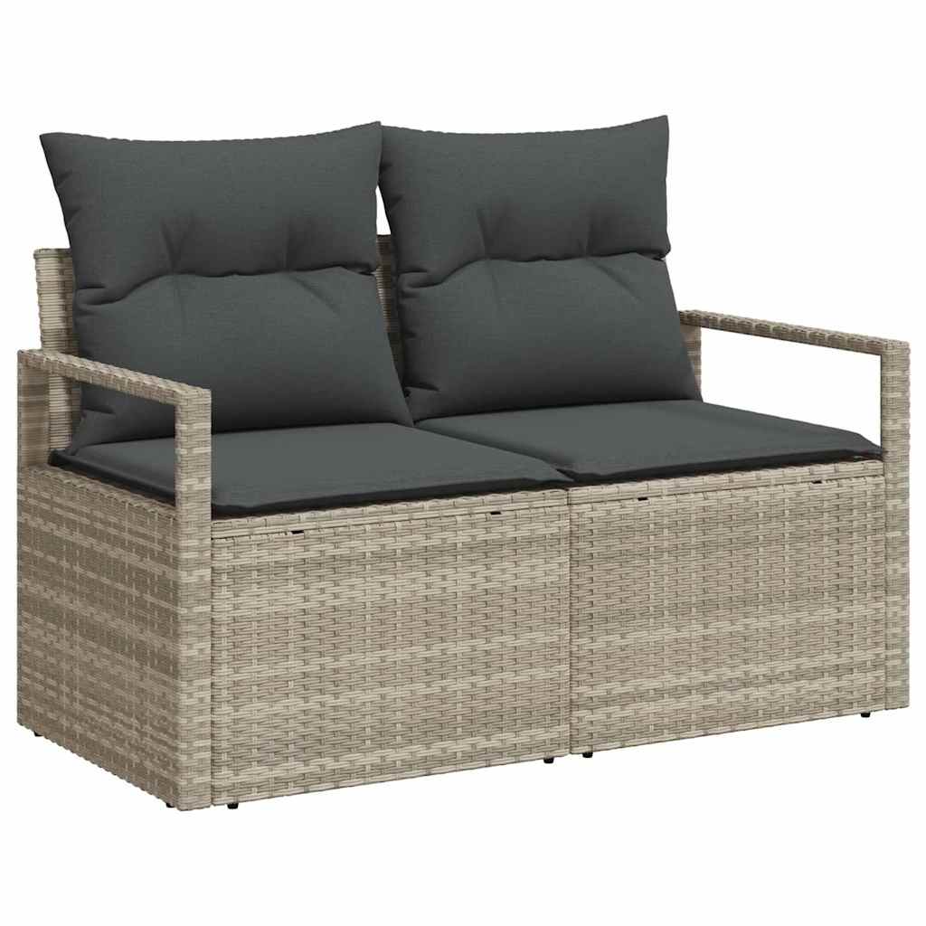 vidaXL Sofa Set 7 pcs Hellgrau und Dunkelgrau Poly-Rattan