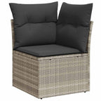 vidaXL Sofa Set 7 pcs Hellgrau und Dunkelgrau Poly-Rattan