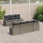 vidaXL Sofa Set mit Kissen 8 pcs Grau Poly Rattan