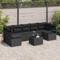 vidaXL Sofa Set 8 pcs Schwarz Poly-Rattan