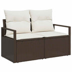 vidaXL Sofa Set 4 pcs Braun Poly-Rattan