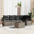 vidaXL Sofa Set 6 pcs Schwarz Poly-Rattan