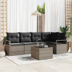 vidaXL Sofa Set 6 pcs Schwarz Poly-Rattan
