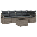 vidaXL Sofa Set 6 pcs Schwarz Poly-Rattan