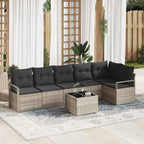 vidaXL Sofa Set 7 pcs Hellgrau Poly-Rattan
