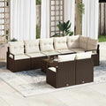 vidaXL Sofa Set 9 pcs Braun Poly-Rattan