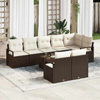 vidaXL Sofa Set 9 pcs Braun Poly-Rattan