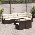 vidaXL Sofa Set 9 pcs Braun Poly-Rattan
