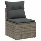 vidaXL Sofa Set mit Kissen mit Kissen 7 pcs Grau Poly Rattan