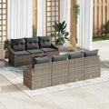 vidaXL Sofa Set mit Kissen mit Kissen 8 pcs Grau Poly-Rattan