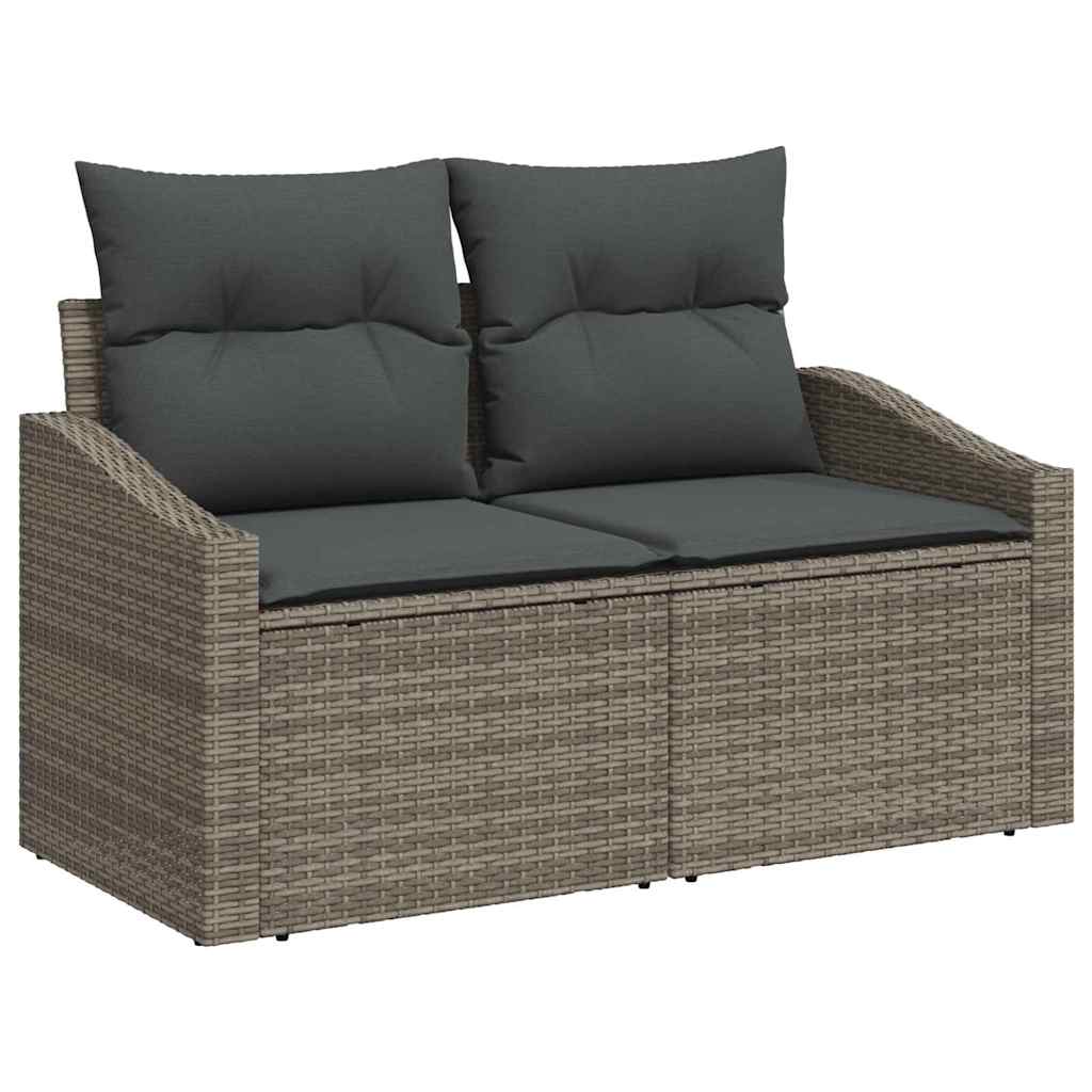 vidaXL Sofa Set mit Kissen mit Kissen 8 pcs Grau Poly-Rattan
