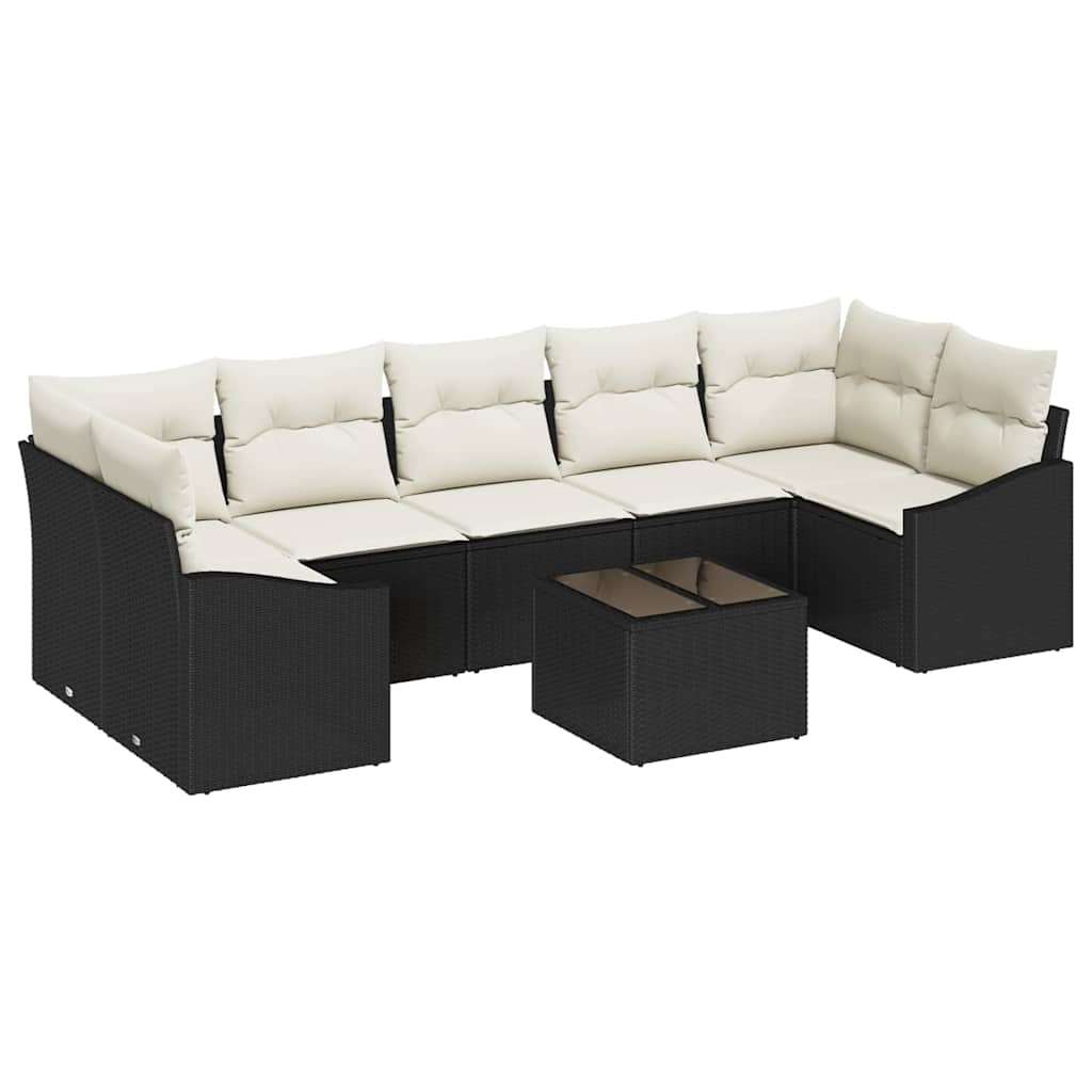 vidaXL Sofa Set Schwarz und Creme 55 x 55 x 37 cm Poly Rattan