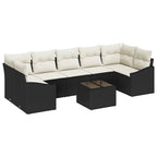 vidaXL Sofa Set Schwarz und Creme 55 x 55 x 37 cm Poly Rattan