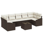 vidaXL Sofa Set mit Kissen Braun und Creme 55 x 55 x 37 cm Poly Rattan