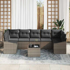 vidaXL Sofa Set mit Kissen mit Kissen Grau 55 x 55 x 37 cm Poly Rattan