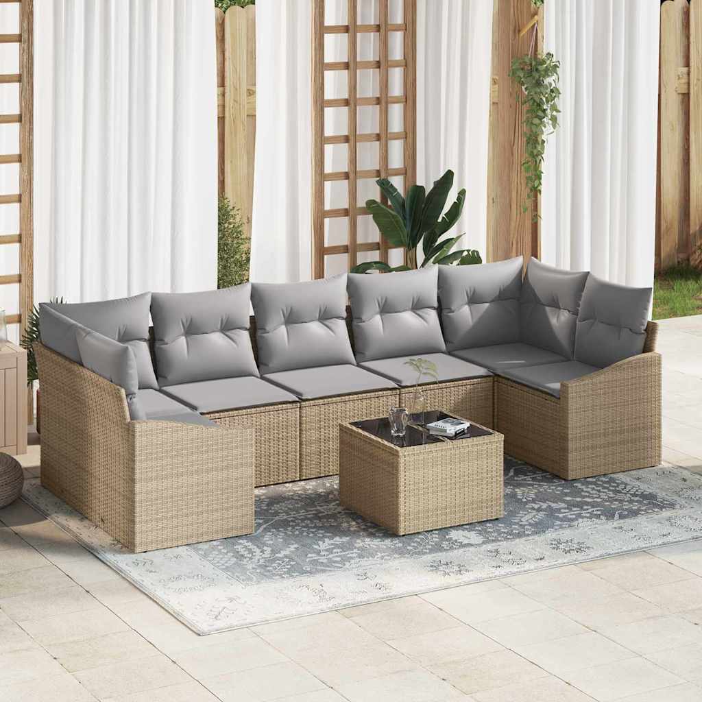 vidaXL Sofa Set Schwarz und Creme 55 x 55 x 37 cm Poly Rattan