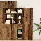 vidaXL Bücherregal mit Schubladen Altholz 30 x 42,4 x 185,2 cm