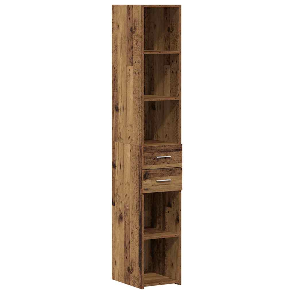 vidaXL Bücherregal mit Schubladen Altholz 30 x 42,4 x 185,2 cm