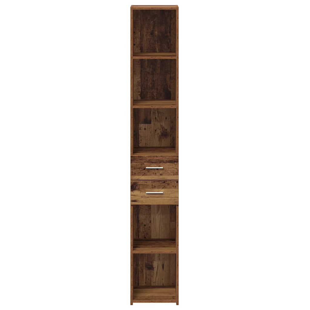 vidaXL Bücherregal mit Schubladen Altholz 30 x 42,4 x 185,2 cm