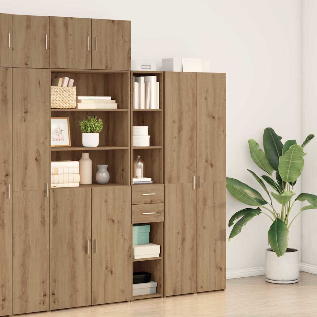 vidaXL Bücherregal mit Schubladen Artisan-Eiche 30 x 42,4 x 185,2 cm
