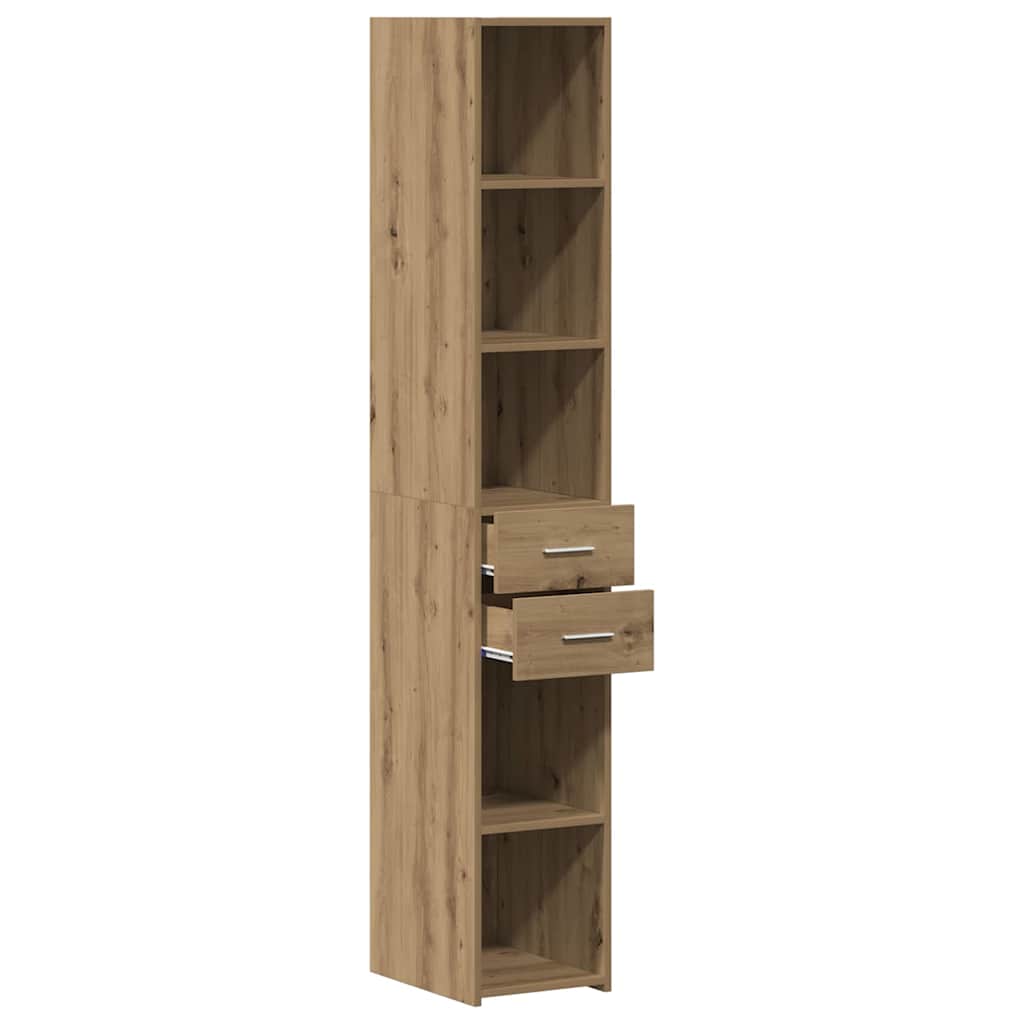 vidaXL Bücherregal mit Schubladen Artisan-Eiche 30 x 42,4 x 185,2 cm