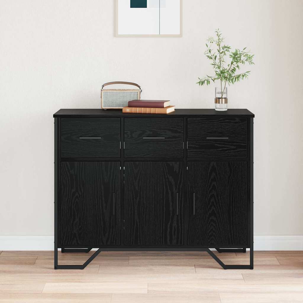 vidaXL Sideboard Schwarz Eichen-Optik 97 x 32,5 x 74,5 cm