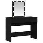 vidaXL Schminktisch mit Spiegel Schwarz Eichen-Optik 100 x 40 x 130 cm