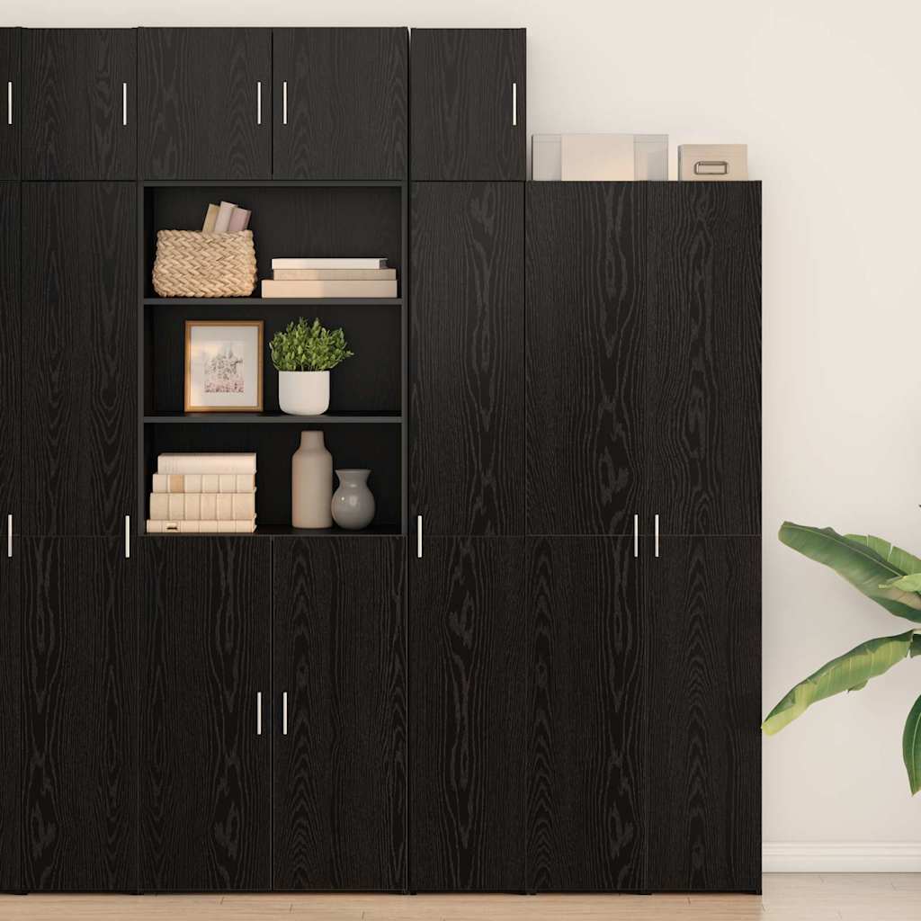 vidaXL Wandschrank Schwarz Eichen-Optik 30 x 42,5 x 39,5 cm