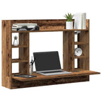 vidaXL Wandtisch mit Regal Altholz 105 x 48 x 75 cm Holzwerkstoff