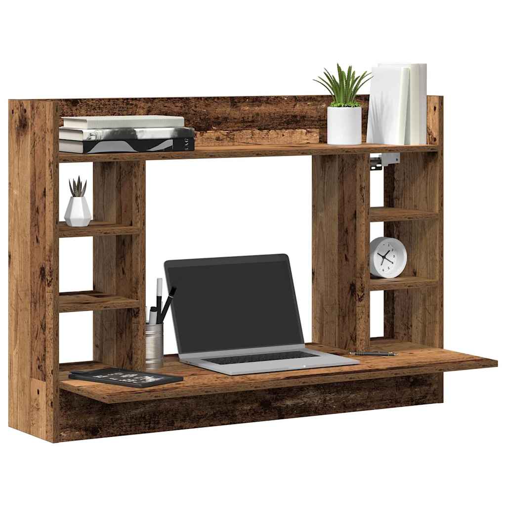 vidaXL Wandtisch mit Regal Altholz 105 x 48 x 75 cm Holzwerkstoff