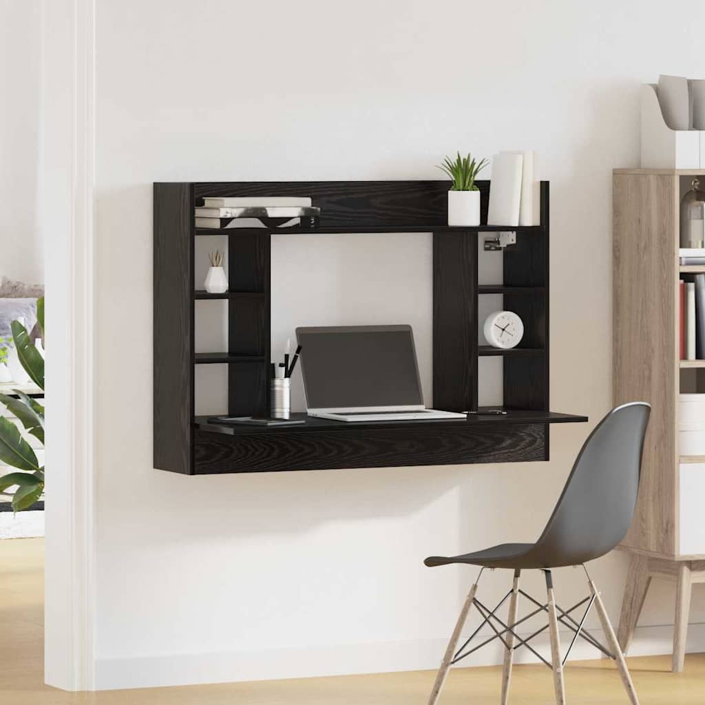 vidaXL Wandtisch Schwarz Eichen-Optik 105 x 48 x 75 cm Holzwerkstoff