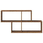 vidaXL Wandregal mit Regal Wandmontiert Braun Holzwerkstoff