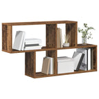 vidaXL Wandregal mit Regal Wandmontiert Braun Holzwerkstoff