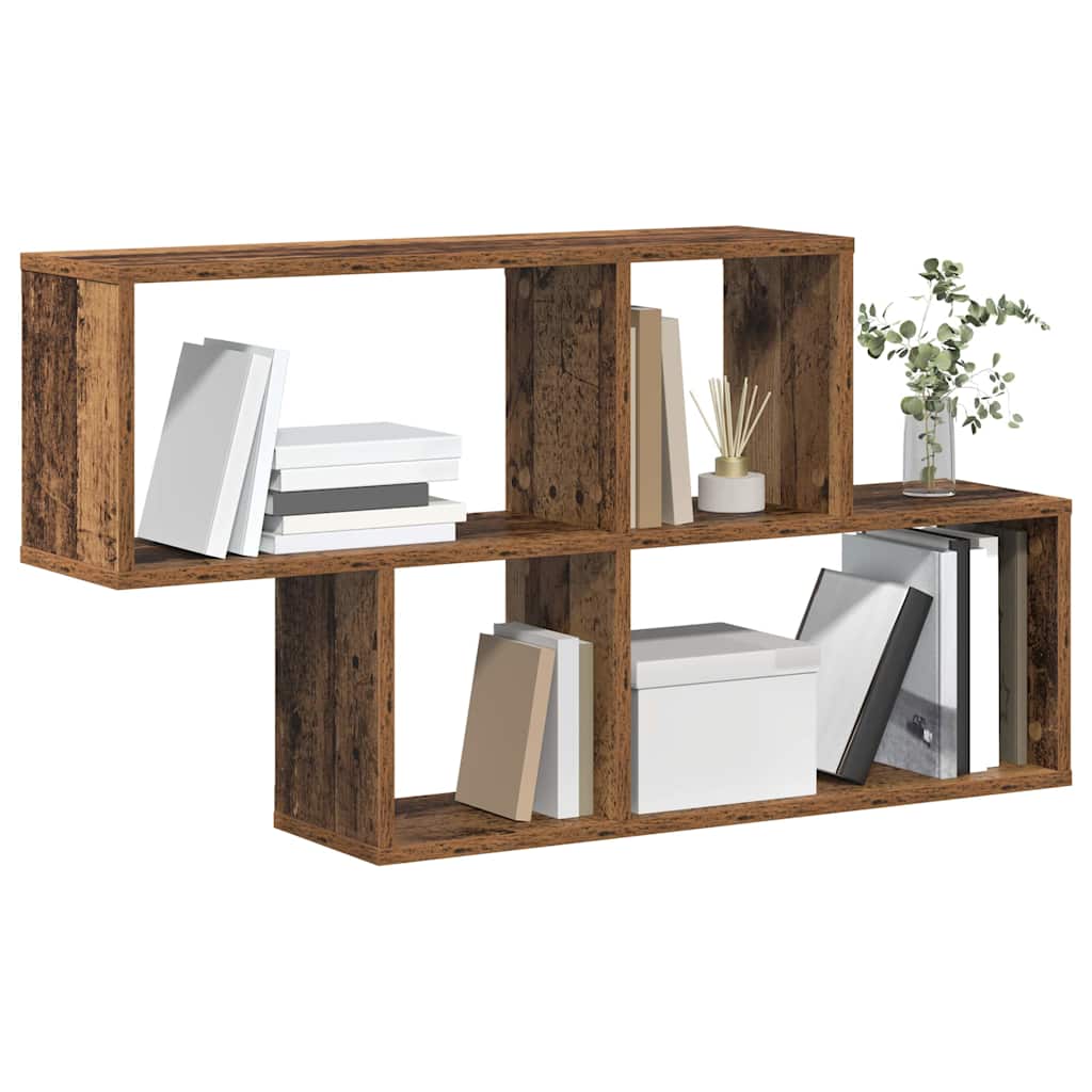vidaXL Wandregal mit Regal Wandmontiert Braun Holzwerkstoff