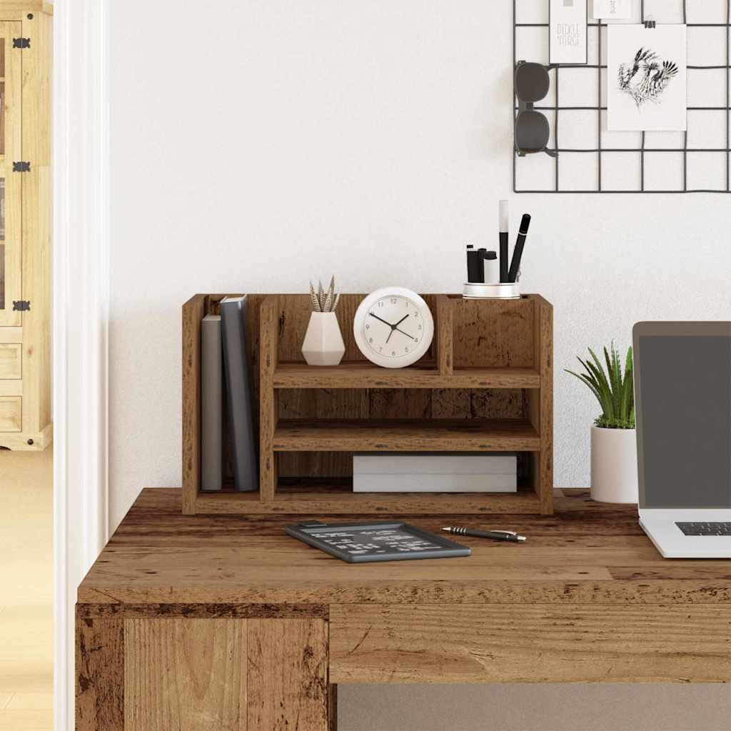 vidaXL Schreibtisch Organizer Altholz 44,5 x 24 x 25 cm Holzwerkstoff